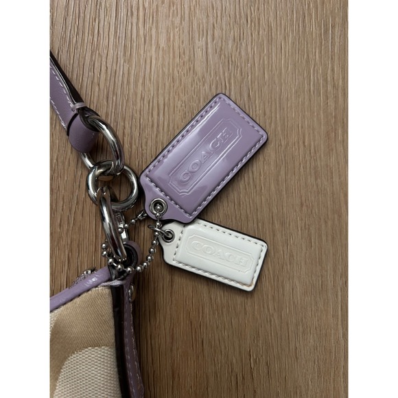 Coach Lavender Purple beige y2k shoulder bag girly vtg coquette - Picture 3 of 9